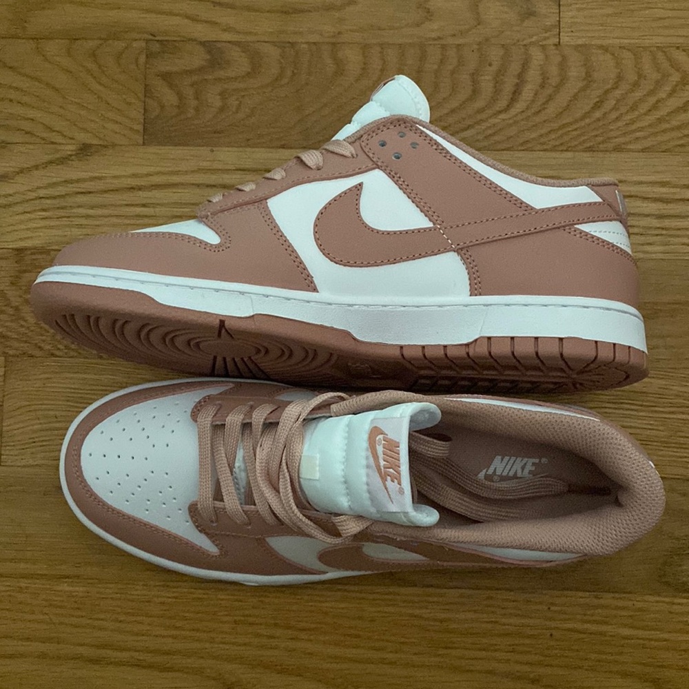 Nike Women's Low Top Sneakers in White and Dusty Rose